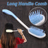 Extra Long Handle Comb Teeth and Brush for Elderly Easy Grip Hair Care Tool