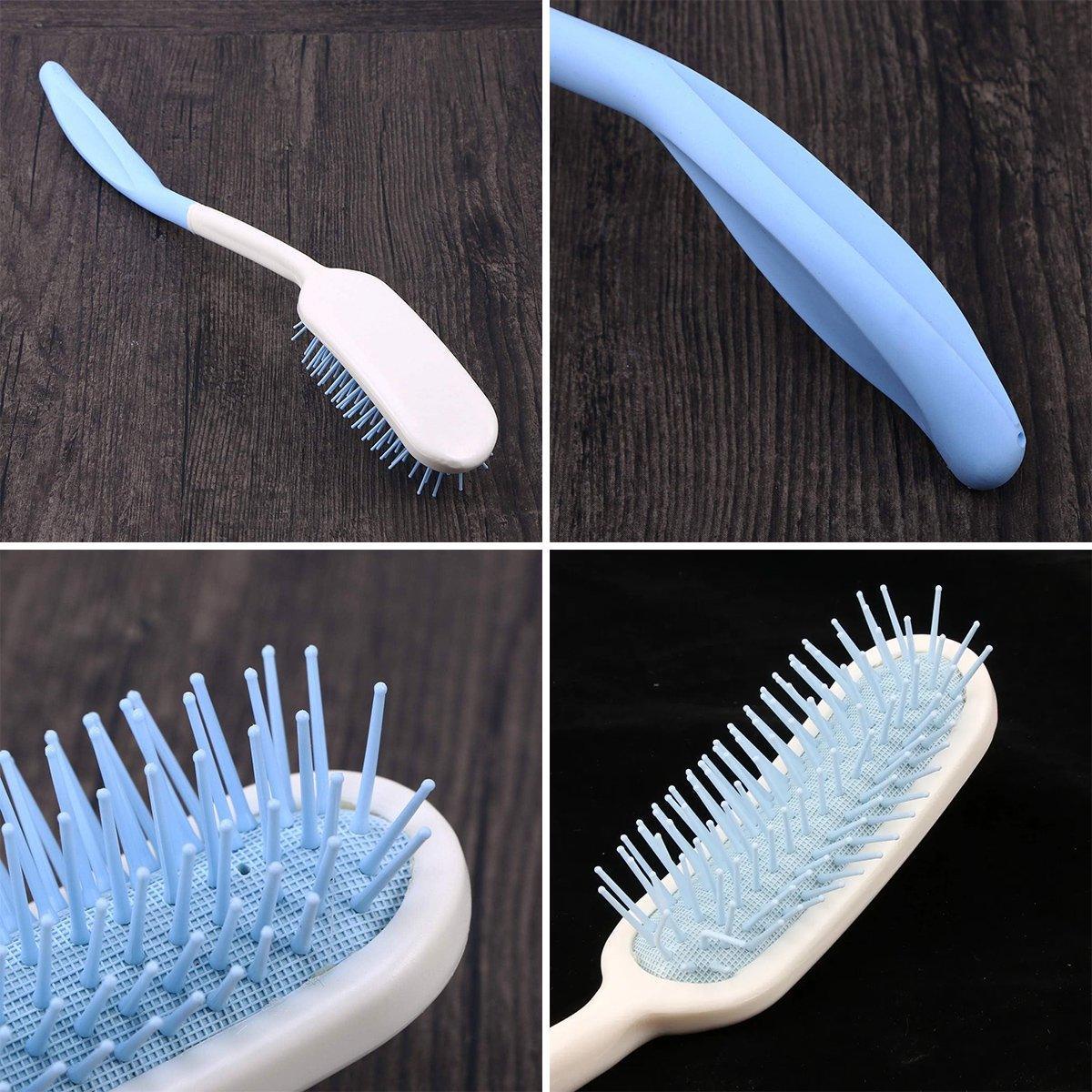 Extra Long Handle Comb Teeth and Brush for Elderly Easy Grip Hair Care Tool