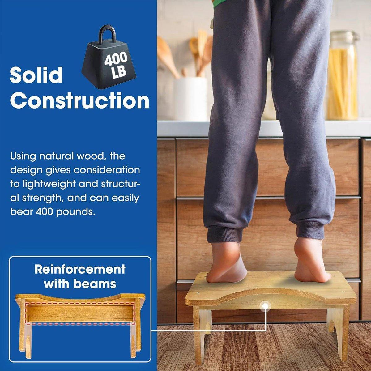 Wooden Household Bathroom Stool Elderly Sit Squat Toilet Stool