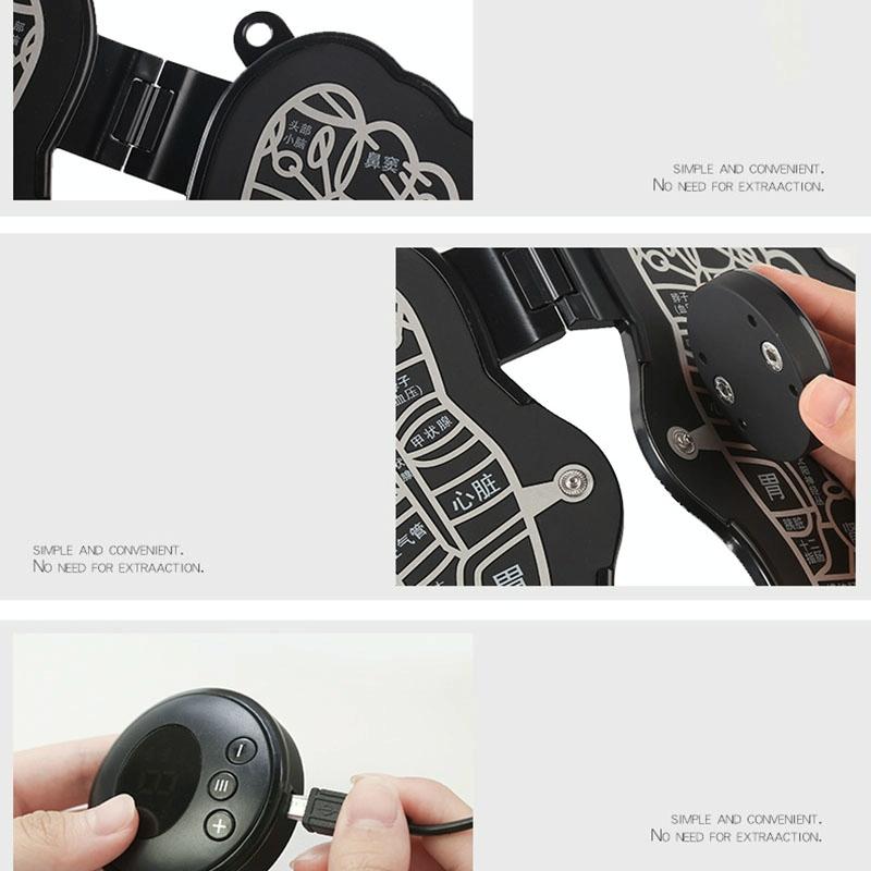 Portable Ems Foot Massager Elderly Relaxing Pulse Therapy Black