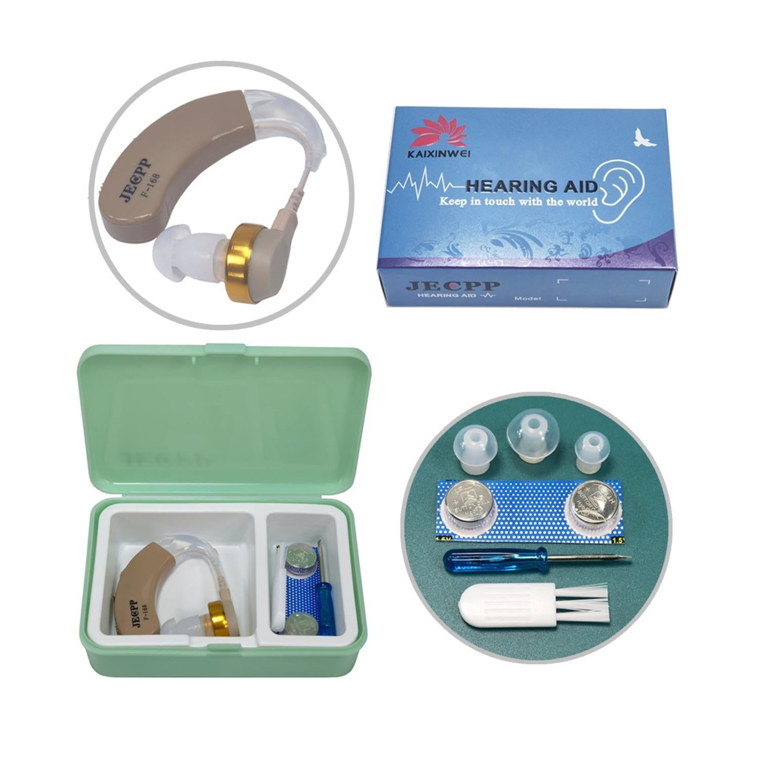 Earhook Hearing Aid Sound Amplifier Khaki