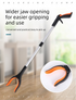Orange and Black Handle Foldable Grabber Reacher Tool - 83cm Aluminium Litter Picker with Magnetic Tip - Lightweight Mobility Aid for Garden & Home Rubbish Cleanup