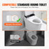 VEVOR Raised Toilet Seat,88.9 mm Height Raised, 136 kg Weight Capacity, for Standard Round Toilet, Aluminum Handrail, with EVA Armrest Padding, for Elderly, Handicap, Patient, Pregnant, Medical