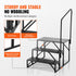 VEVOR RV Steps, 3-Step RV Stairs, 199.58KGS  Load Capacity, Thickened Carbon Steel, With Handrail, Non-Slip Steps for Safe Entry and Exit, Suit for RV, Trailer, Camper Steps