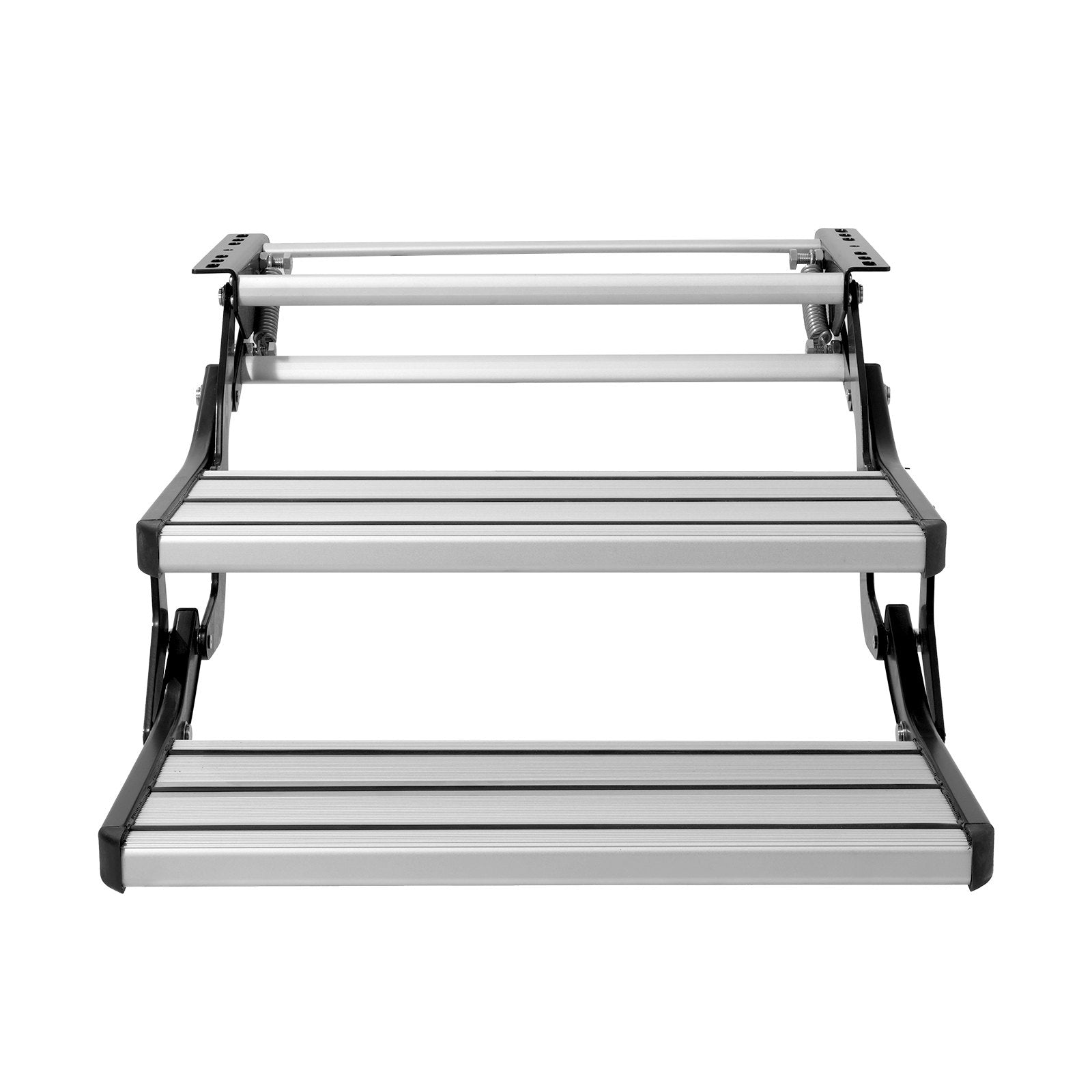 VEVOR RV Steps, 2-Step, Manual Retractable RV Stairs, Foldable, 440 LBS Load Capacity, Aluminum Alloy Steps, Thickened Steel Plate, Non-Slip Steps for Safe Entry and Exit, RV, Trailer, Camper Steps