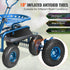 VEVOR Rolling Garden Cart with Seat and Wheels Extendable Steer Handle Blue
