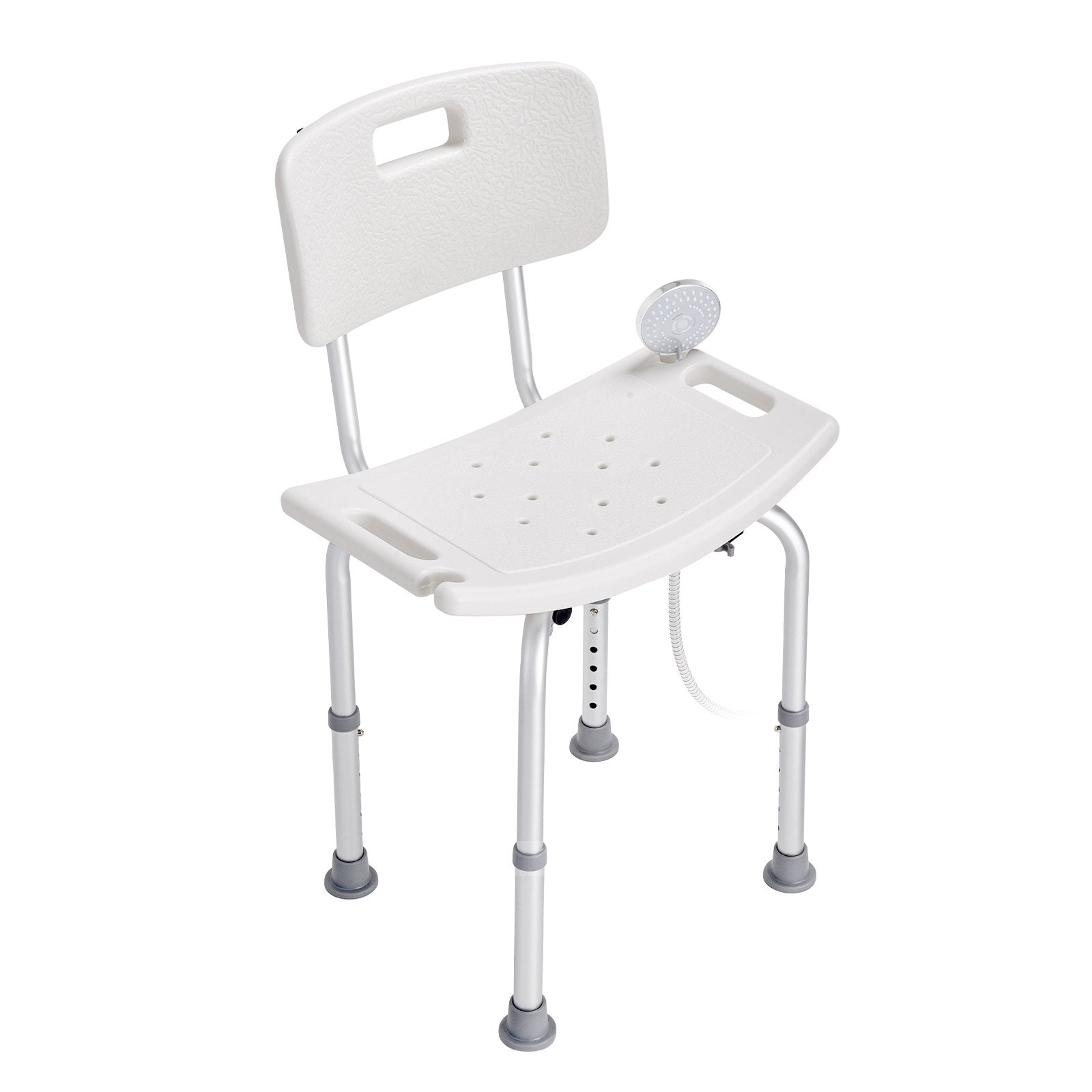 VEVOR Shower Chair, Shower Seat with Back, Adjustable Height Shower Stool, Shower Chair for Inside Shower Bathtub, Non-slip Bathroom Bench Bath Chair for Elderly Disabled Handicap, 158.8 kg Capacity