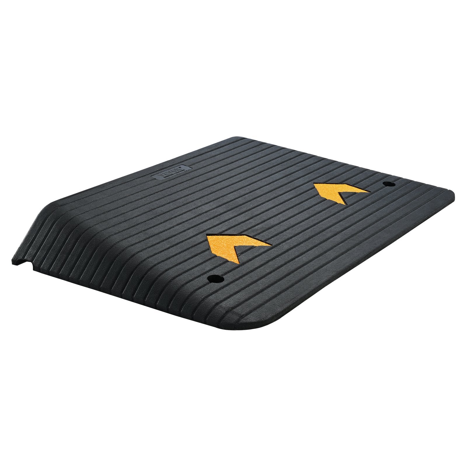 VEVOR Upgraded Rubber Threshold Ramp, 10.2 cm Rise Door Ramp with 1 Channel, Natural Rubber Car Ramp with Non-Slip Textured Surface, 15 tons Load Capacity Curb Ramp for Wheelchair and Scooter