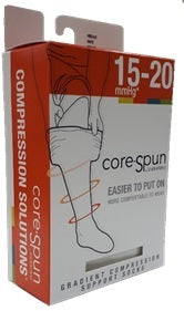 Core-Spun Unisex Socks Mild Support 15-20mmHg Short Black X-Large