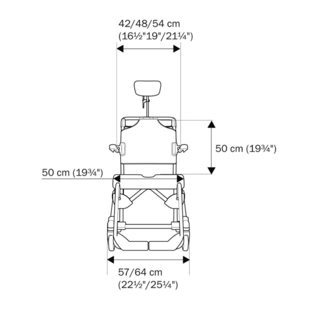 Etac Swift Mobil Tilt-2 Shower Commode with Pan Holder