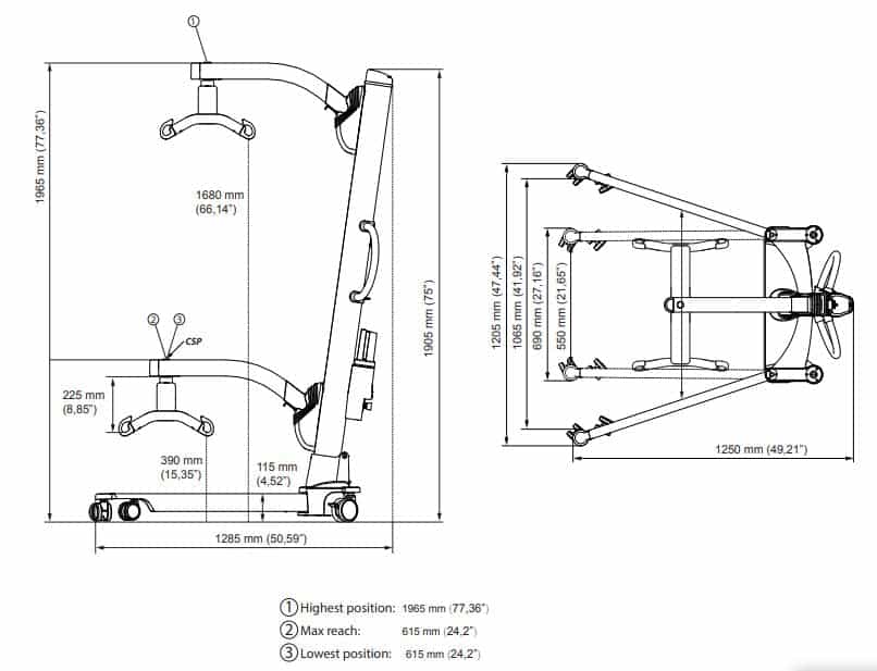 Molift Partner 255 Mobile Patient Hoist